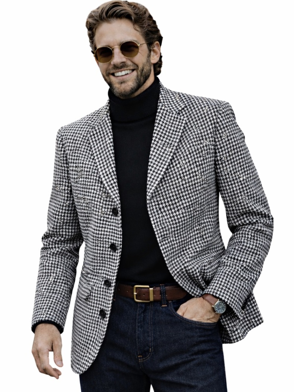 VTG BAPE Lambswool Houndstooth Blazer Men’s 38 Retro British Luxury Streetwear